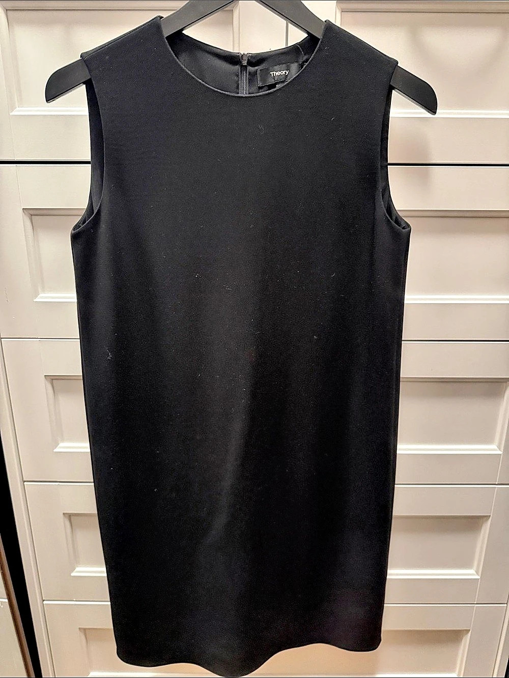 Theory Column Dress in Admiral Crepe Mini Dress Black Size 0